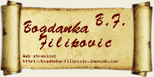 Bogdanka Filipović vizit kartica